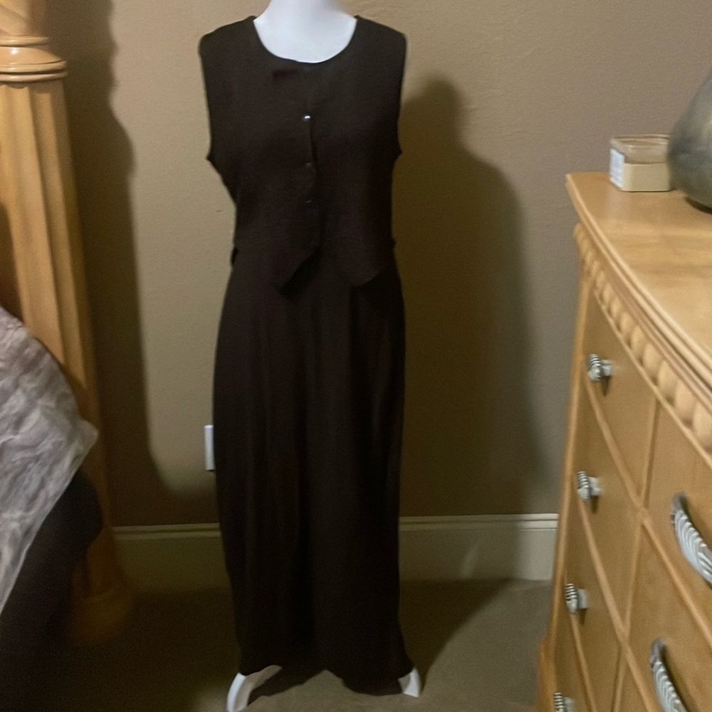Vintage select brown vested maxi dress size medium